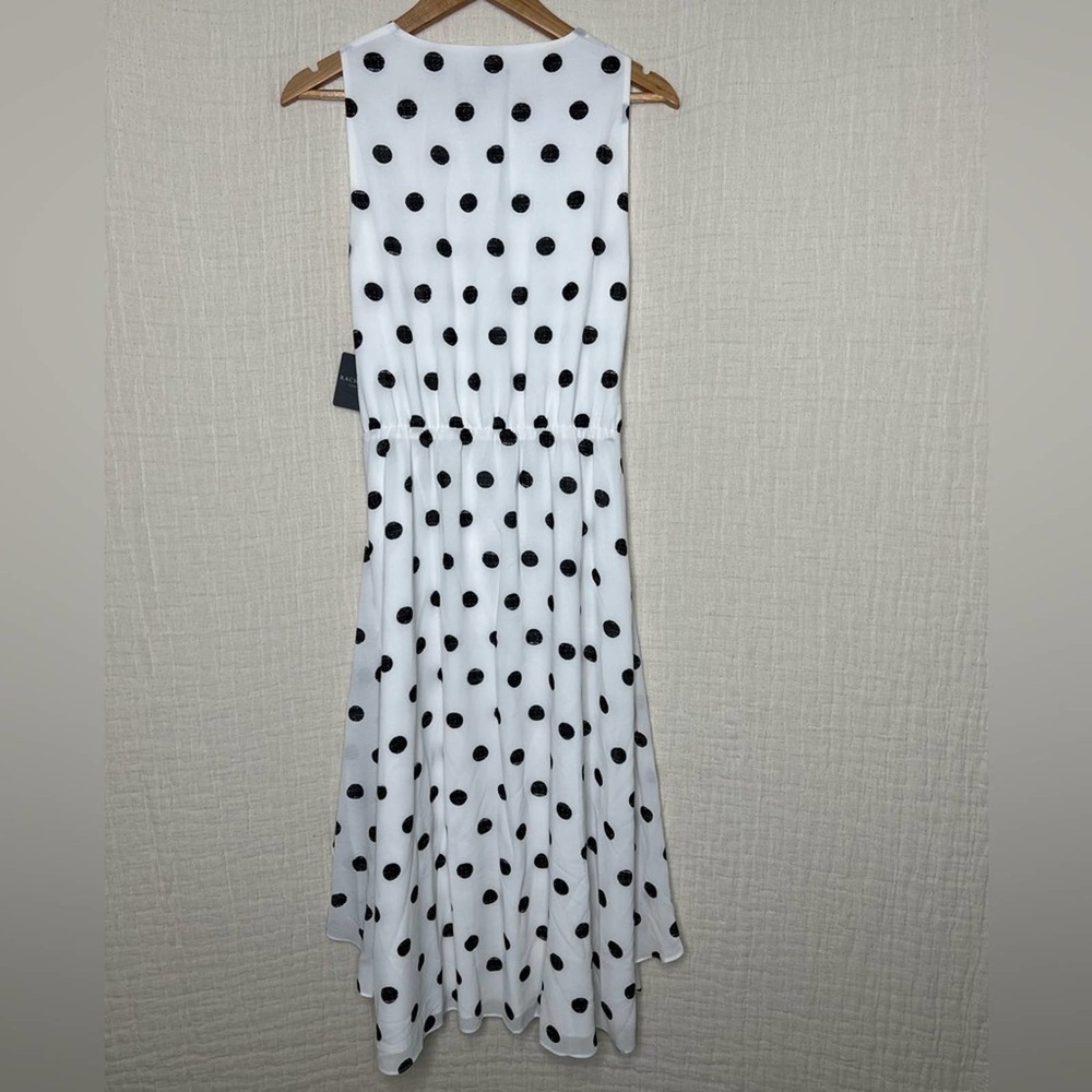 Rachel Roy Black & White Polka Dot Twist Midi Dress size M Style July - Picture 4 of 9
